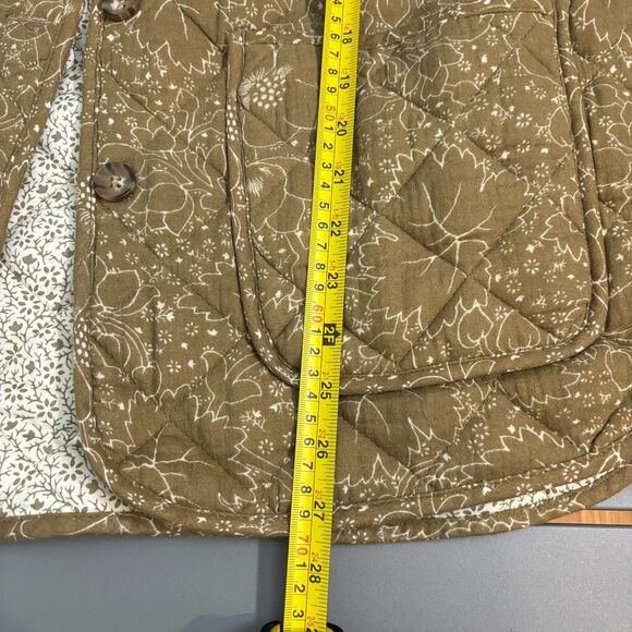 Marine Layer Arlo Quilted Jacket Womens S Green Floral Long Sleeve Button Front - Picture 6 of 8